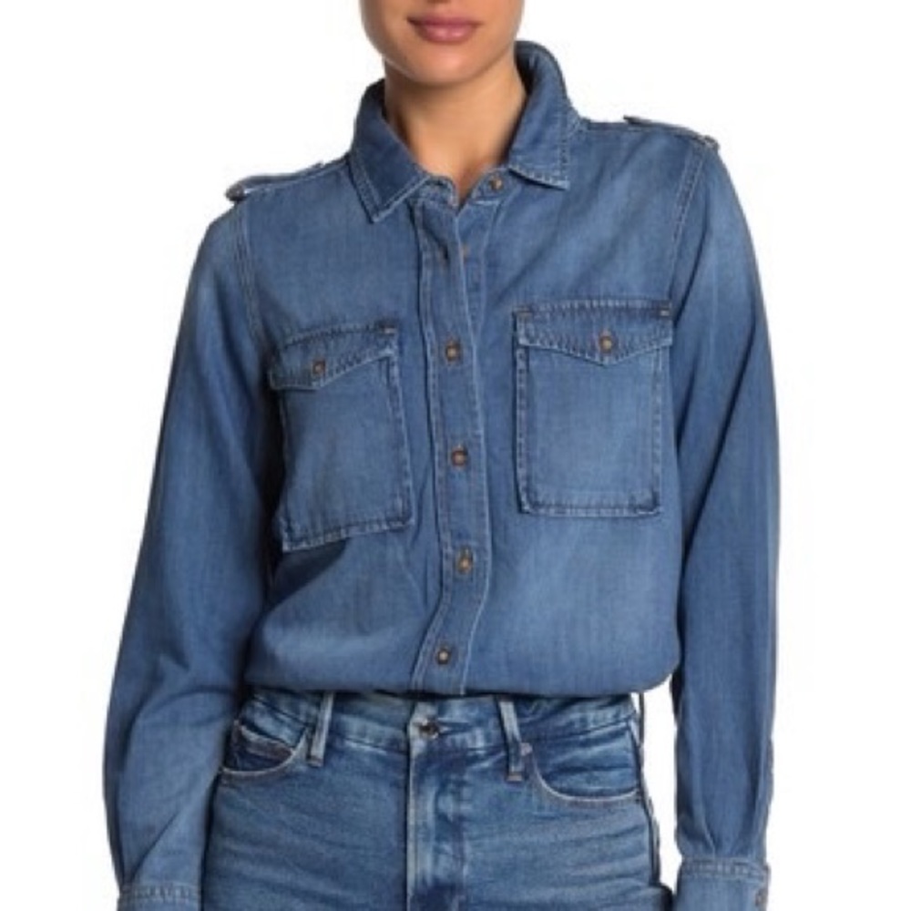 Good American Work It Denim Shirt